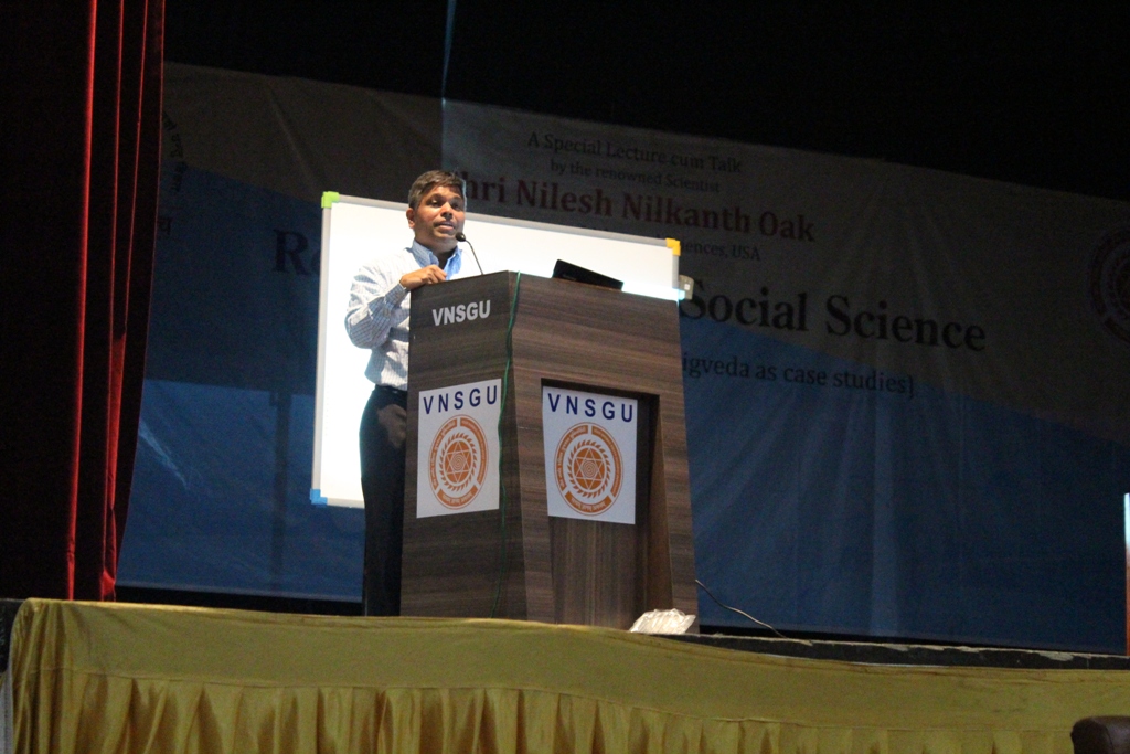 Talk by Mr. Nilesh Oak in VNSGU, Surat